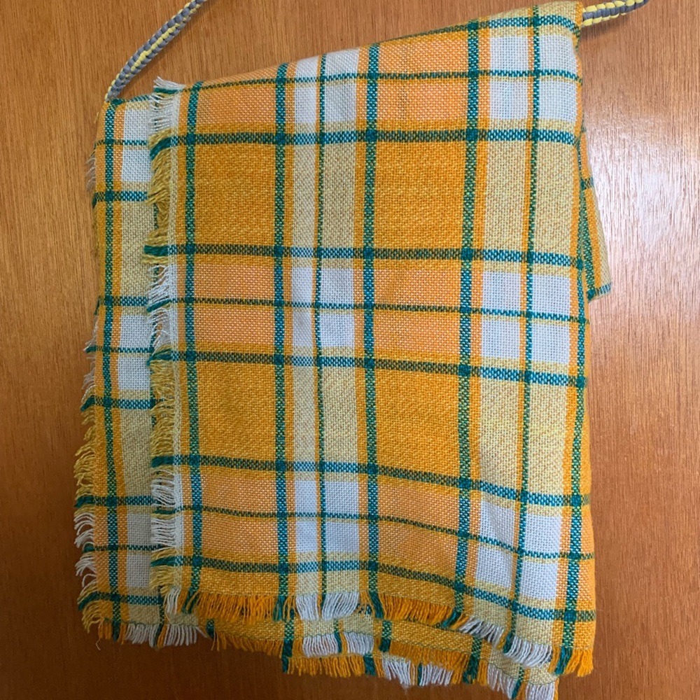 Yellow and Green Plaid Scarf